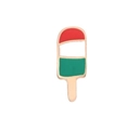Spilla in smalto a forma di ghiacciolo tricolore rosso bianco e verde base dorata - Ghiacciolo color Italia