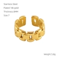 Dettaglio anello 8mm in acciaio inossidabile con trama a catena placcato oro 18k - Oro