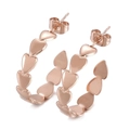 Eleganti orecchini a cerchio a cuore in acciaio al titanio lucido oro rosa da donna - Oro rosa