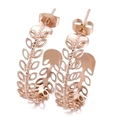 Elegante C-förmige hohlblattohrringe aus roségoldenem edelstahl für damen - Roségold