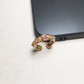 Detail van 14K goudgevulde draadring met kleurrijke granaat- en toermalijnkristal kralen - Toermalijn Ronde Kraal 3,5 mm Diameter