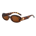 Gafas de sol ovaladas retro de carey con lentes marrones y detalles dorados - Montura de Carey Lente Té