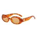 Gafas de sol ovaladas vintage con montura de carey y lentes ámbar para viajes - Montura Estampado Naranja Lentes Té Claro