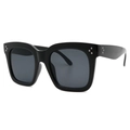 Klassische schwarze Oversize-Sonnenbrille im Square-Look mit silbernen Ziernieten - Schwarz