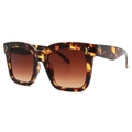 Klassische quadratische Sonnenbrille in Schildpatt-Optik mit braunen Verlaufsgläsern - Tortoise