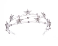 Elegant silver star headband with sparkling crystals on fine woven wire for weddings - Star Rhinestone Headband-Silver