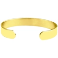 Moderne breite offene C-Manschette mit goldenem Satin-Finish und flachem Design - Blanke Oberfläche / Blank Gold