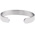 Polierter minimalistischer silberner Edelstahl-Armreif mit breiter glatter Oberfläche - Blanke Oberfläche / Blank Stahlfarbe