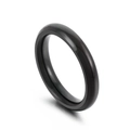 Minimalistischer 4mm schwarzer Titanstahlring mit glatt polierter Oberfläche und Kante - US 6 / Schwarz (KR51299-K)