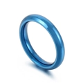 Polierter blauer 4mm Titanstahlring mit glänzendem Finish im minimalistischen Stil - US 6 / Blau (KR51300-K)