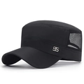 Berretto militare nero in mesh ad asciugatura rapida con logo 95 in metallo per estate - Regolabile / Nero