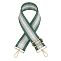 Detail of adjustable green and silver sequin strap with gold-plated metal lobster clasps - Gold Buckle / Green