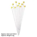 Yellow foam star cake toppers with silver metal sticks 11pcs set size 1x16cm - Small Yellow Star - 10 Pack