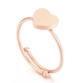 Anello a cuore regolabile minimalista da donna in elegante finitura oro rosa - US 7 / Oro rosa