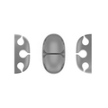 Grey 3-slot silicone cable organizer with a smooth oval design for desktop cable management - CR03 (3 Slots) / Gray