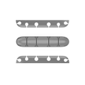 Set of grey 5-slot silicone cable organizers for desk management and wire fixing - CR06 (5 Slots) / Gray