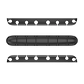 Black 5-slot silicone cable organizer for desk management and wire fixing - CR08 (7 Slots) / Black