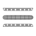 Three-piece set of grey silicone desktop cable organizers with flexible multi-slot design - CR08 (7 Slots) / Gray