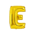 Golden letter E foil balloon with metallic finish for birthday party decorations - 32' Gold Chubby Letter Aluminum Foil Balloon (e)