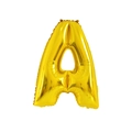 Golden metallic foil balloon shaped as letter A for birthday and wedding party decor - 32' Gold Chubby Letter Aluminum Foil Balloon (a)