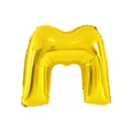 Metallic gold foil balloon in the shape of letter M for birthday and wedding party decor - 32' Gold Fat Letter Aluminum Foil Balloon (m)