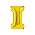 Metallic golden letter I foil balloon for birthday party and wedding decorations - 32' Gold Chubby Letter Aluminum Foil Balloon (i)
