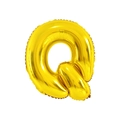 Shiny golden foil balloon shaped like the letter Q for birthday and wedding party decor - 32' Gold Chubby Letter Aluminum Foil Balloon (q)