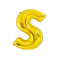 Metallic gold foil alphabet balloon in capital letter S for birthday party decorations - 32' Gold Fat Letter Aluminum Foil Balloon (s)