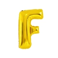 Golden foil balloon shaped as letter F for birthday and wedding party decorations - 32' Gold Chubby Letter Aluminum Foil Balloon (f)