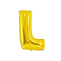 Golden foil balloon shaped as letter L for birthday and wedding party decorations - 32' Gold Chubby Letter Aluminum Foil Balloon (l)