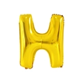 Golden foil balloon in capital letter H for birthday and wedding party decorations - 32' Gold Chubby Letter Aluminum Foil Balloon (h)