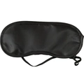 Satin sleep mask in black with elastic strap for travel and light blocking - Polyester Satin / Regular Style / No Packaging / Black