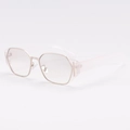 Gafas geométricas para mujer con montura rosa claro transparente y metal de oro rosa - Montura Rosa Transparente Lente Transparente