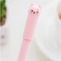 Pink cartoon cat-themed gel pen with a cute feline tail cap design for school students - Pink
