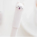 White cartoon cat head styling pen with cute wagging tail design for students - White