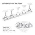 Silver alloy nail art display set with crystal base and acrylic stand for practice - Silver Jewelry Set