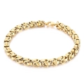 Golden Byzantine chain bracelet in stainless steel with a secure lobster clasp - 20cm / Gold (KB165125-Z)