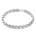 Men's silver stainless steel Byzantine chain bracelet with lobster clasp finish - 20cm / Steel Color (KB165126-Z)