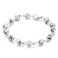 Minimalist silver stainless steel knotted link bracelet with lobster clasp closure - Steel