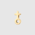Macro shot of gold-plated stainless steel female Venus symbol charm for DIY jewelry making - Female Symbol Style (YP25283)