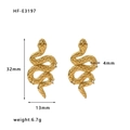 Schlangen-Ohrringe aus 18K vergoldetem Edelstahl Modell HF-E3197 mit 6,7g Gewicht - 18K Gold / Gold