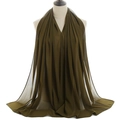 Breathable olive green chiffon hijab scarf for women with elegant drape and long shawl style - Army Green