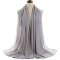 Breathable chiffon hijab in light greyish purple with fine stitching for women - Light Grey