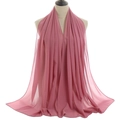 Dusty rose pearl chiffon hijab scarf for women made of lightweight fabric on mannequin - Dusty Pink