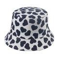 White casual bucket hat with black heart patterns for summer sun protection and stylish travel - 58cm / White with Black Heart