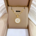 Elegant titanium steel camellia flower necklace in a luxury gold jewelry gift box - Camellia Pendant Necklace (D425)