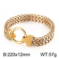 Two-tone gold and silver stainless steel Franco chain bracelet with 220mm length - Gold Silver 22cm (KB134781-KFC)
