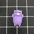 Purple mochi squishy cat toy with pink nose for stress relief on checkered background - Dark Purple Cat
