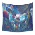 Böhmischer Wandteppich mit Pilzwald-Motiv und Fantasie-Sonnenuntergang für die Wand - 73X95CM (Grenzüberschreitender Gebürsteter Stil) / Psychedelischer Waldpilz (MG100006)