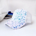 Breathable white mesh baseball cap with shimmering sequins and wide brim design - M (56-58cm) / White